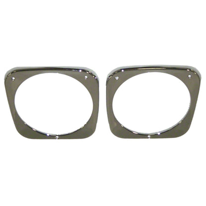 Replacement Chrome Steel Driver/Passenger Side Pair of Head Light Bezels