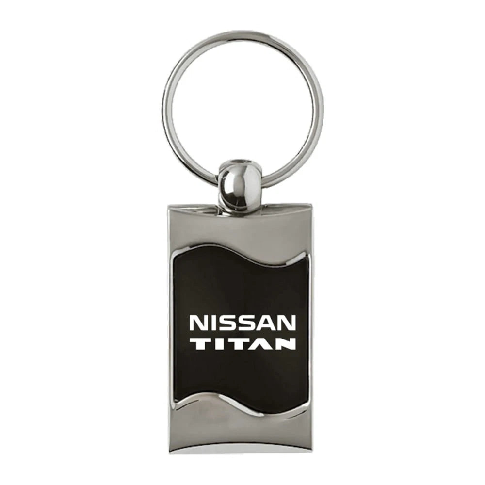 Black Rectangular Wave Keychain - Officially Licensed for Nissan Titan