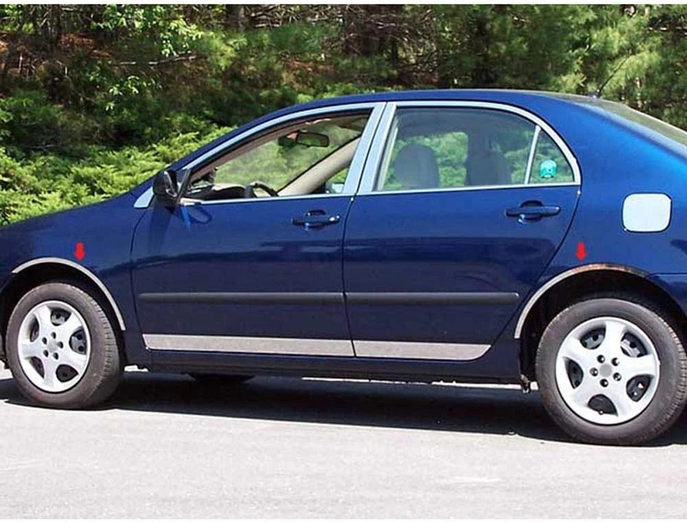 4p Luxury FX Chrome Fender Trim w/Gasket for 2003-2008 Toyota Corolla