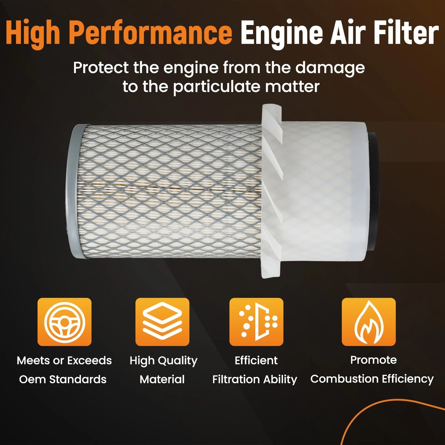 Air Filter for Ford New Holland Commercial Mower CM222 CM272 (2012–2015)