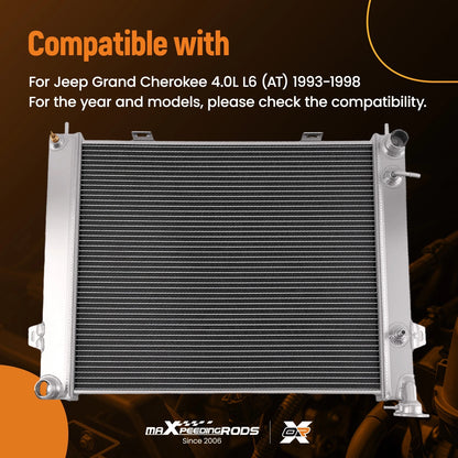 2 Row Aluminum Cooling Radiator for Jeep Grand Cherokee (1993–1998)