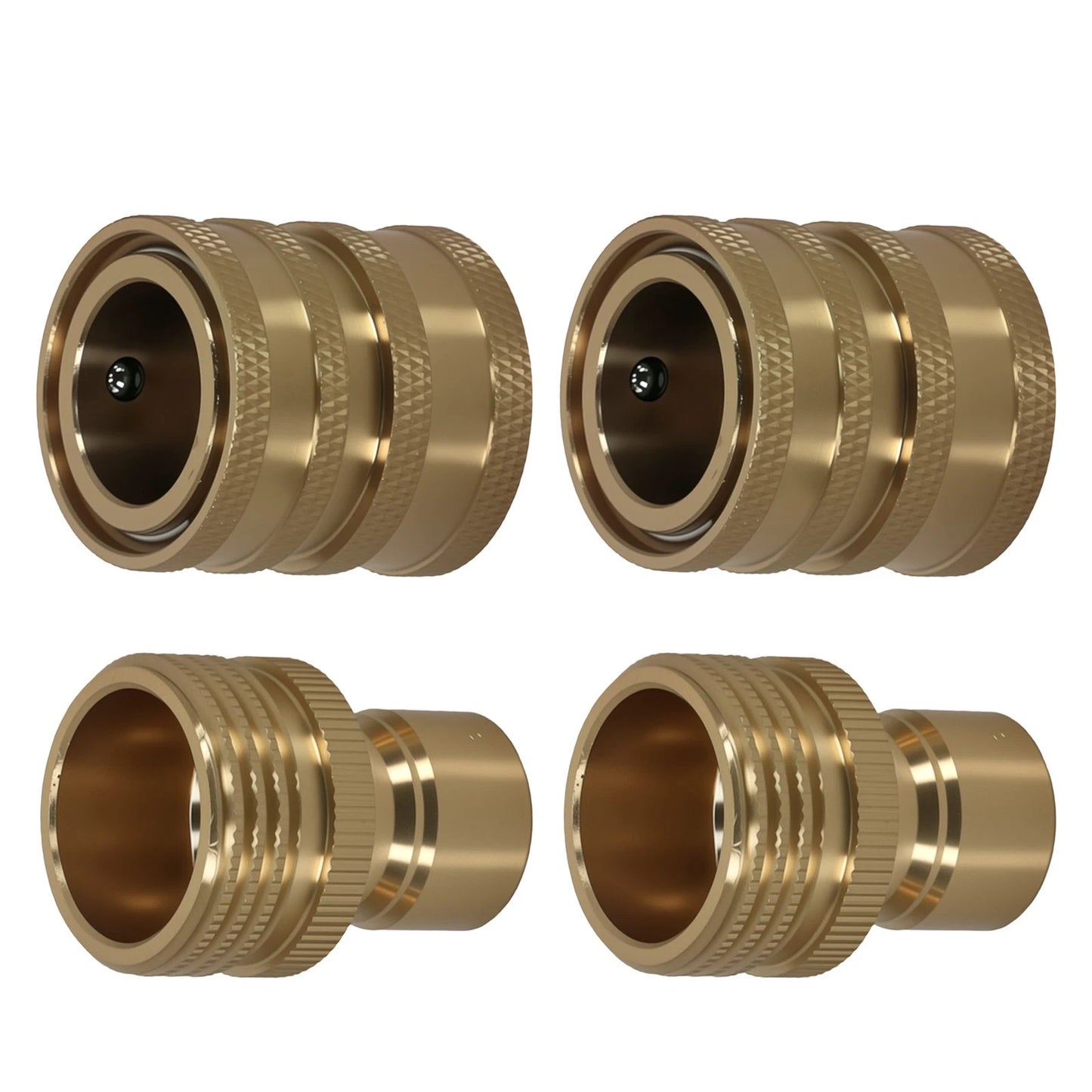 Brass Pressure Washer Coupler Quick Connect Adapter for 3/4" Hose 4-Pack (2018–2024)
