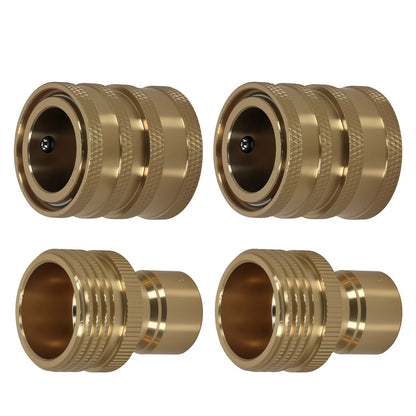Brass Pressure Washer Coupler Quick Connect Adapter for 3/4" Hose 4-Pack (2018–2024)
