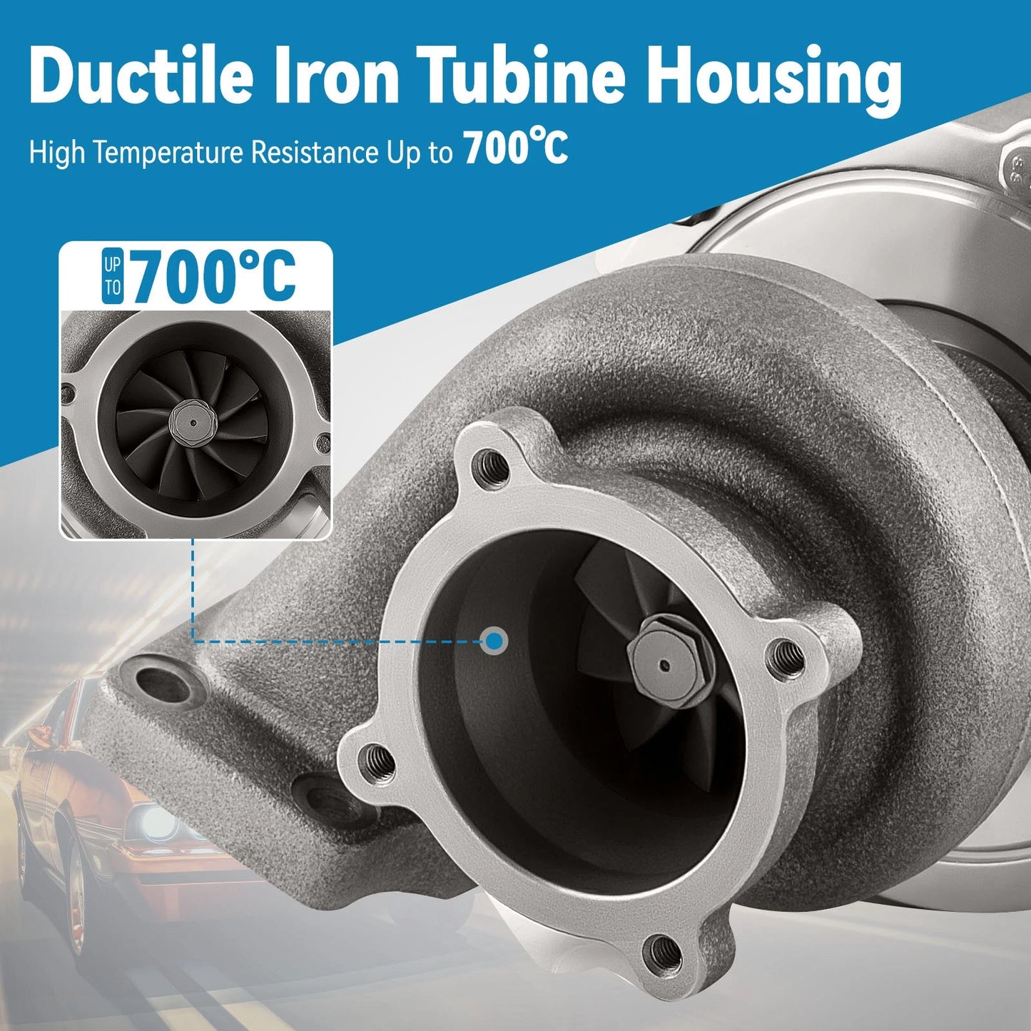 GT3582 GT30 for T3 T4 Cold A/R .70–.63 Oil Cooled Turbocharger (2003–2004)