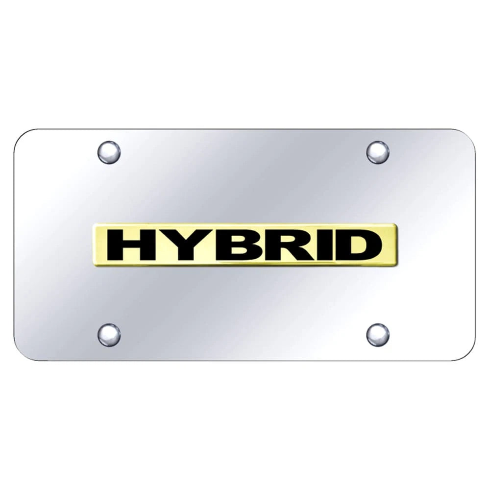 Gold Name on Chrome License Plate - Officially Licensed for Hybrid Vehicles