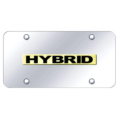 Gold Name on Chrome License Plate - Officially Licensed for Hybrid Vehicles