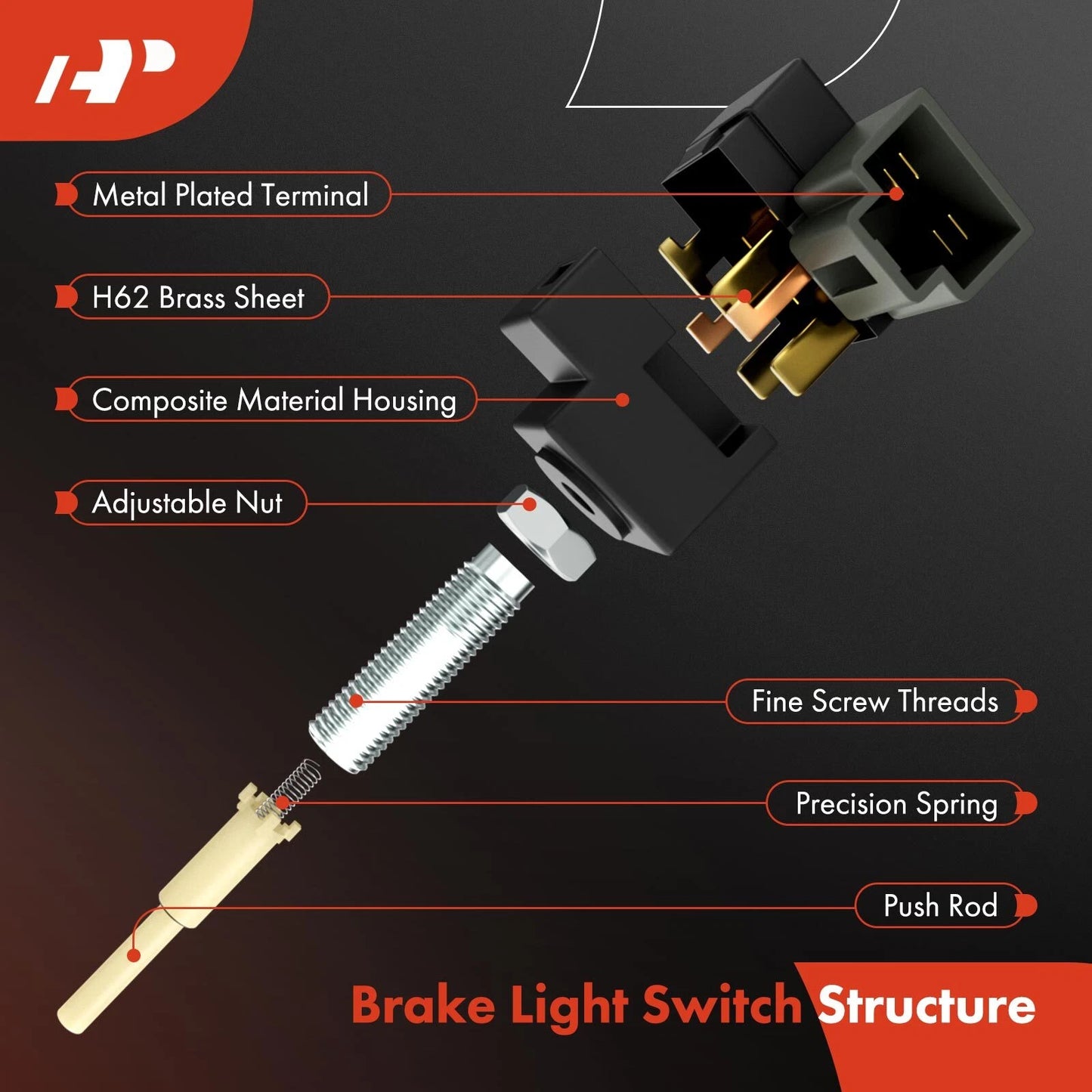 Brake Light Switch for Honda Civic (1973–1979) Isuzu Pickup (1981–1987)