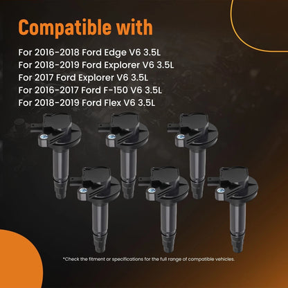 6PC Ignition Coils Set for Ford Explorer Transit Edge (2016–2019)