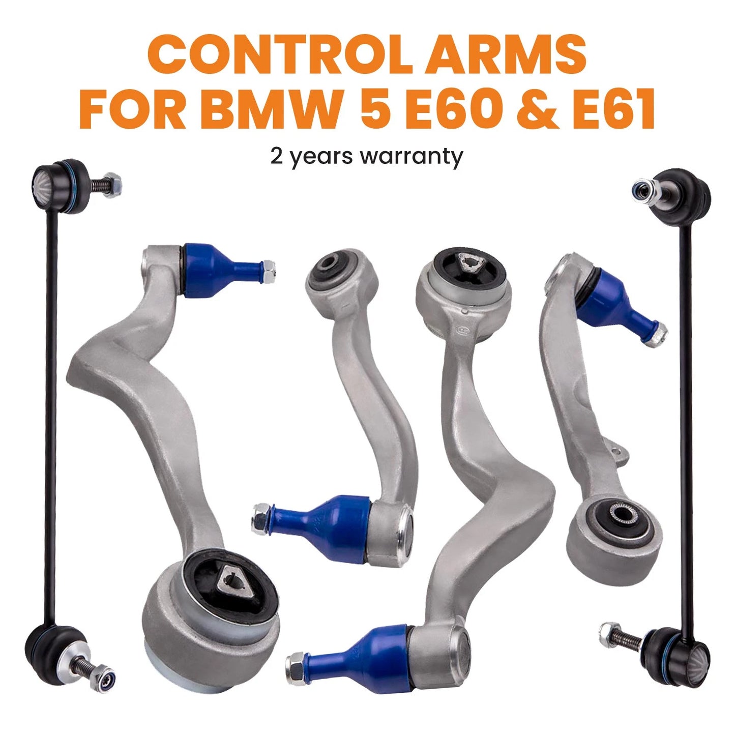 Front Lower Rearward Control Arms for BMW 530i 535i 545i 550i M5 (2004–2010)