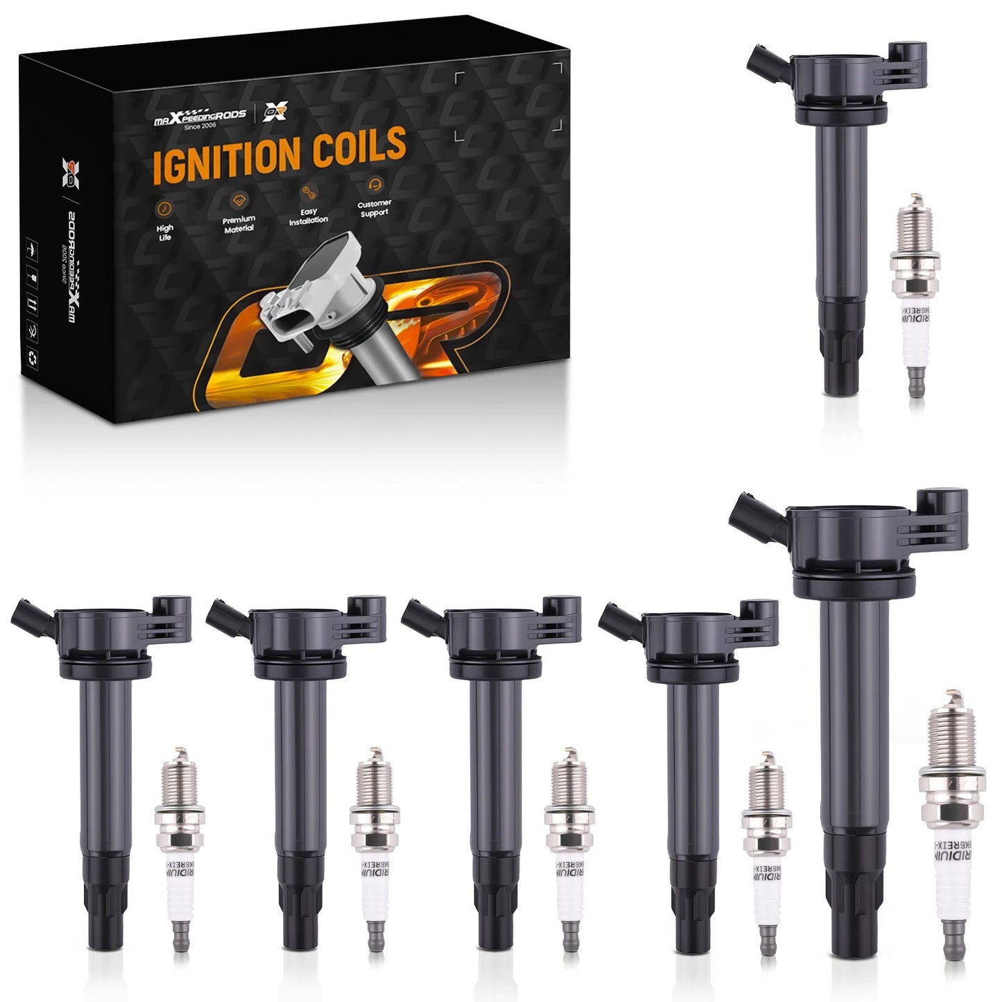 Ignition Coil and Spark Plug Set for Toyota Solara V6 3.3L (2004–2008)