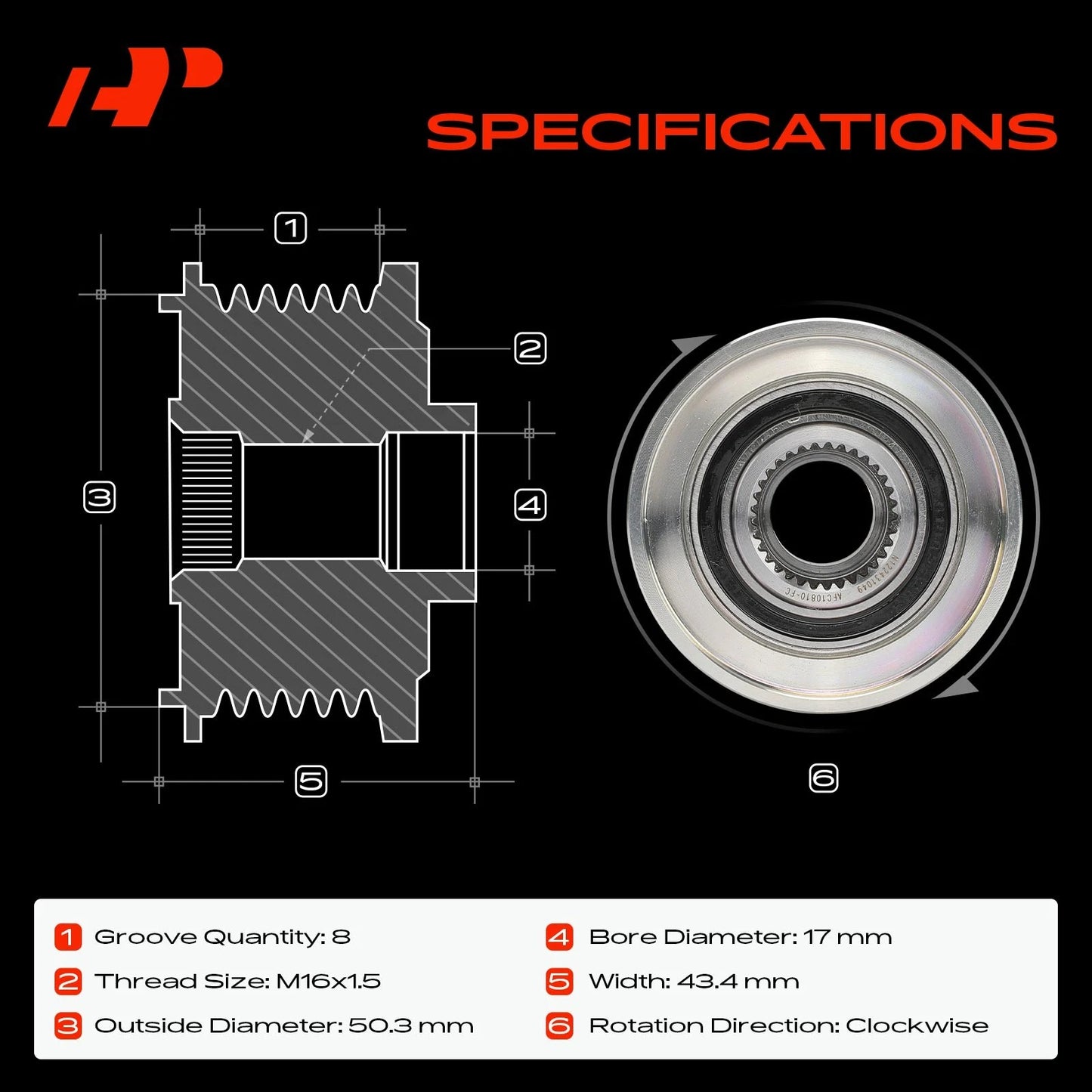 Alternator Clutch Pulley for Mercedes-Benz GL320 (2007–2009)