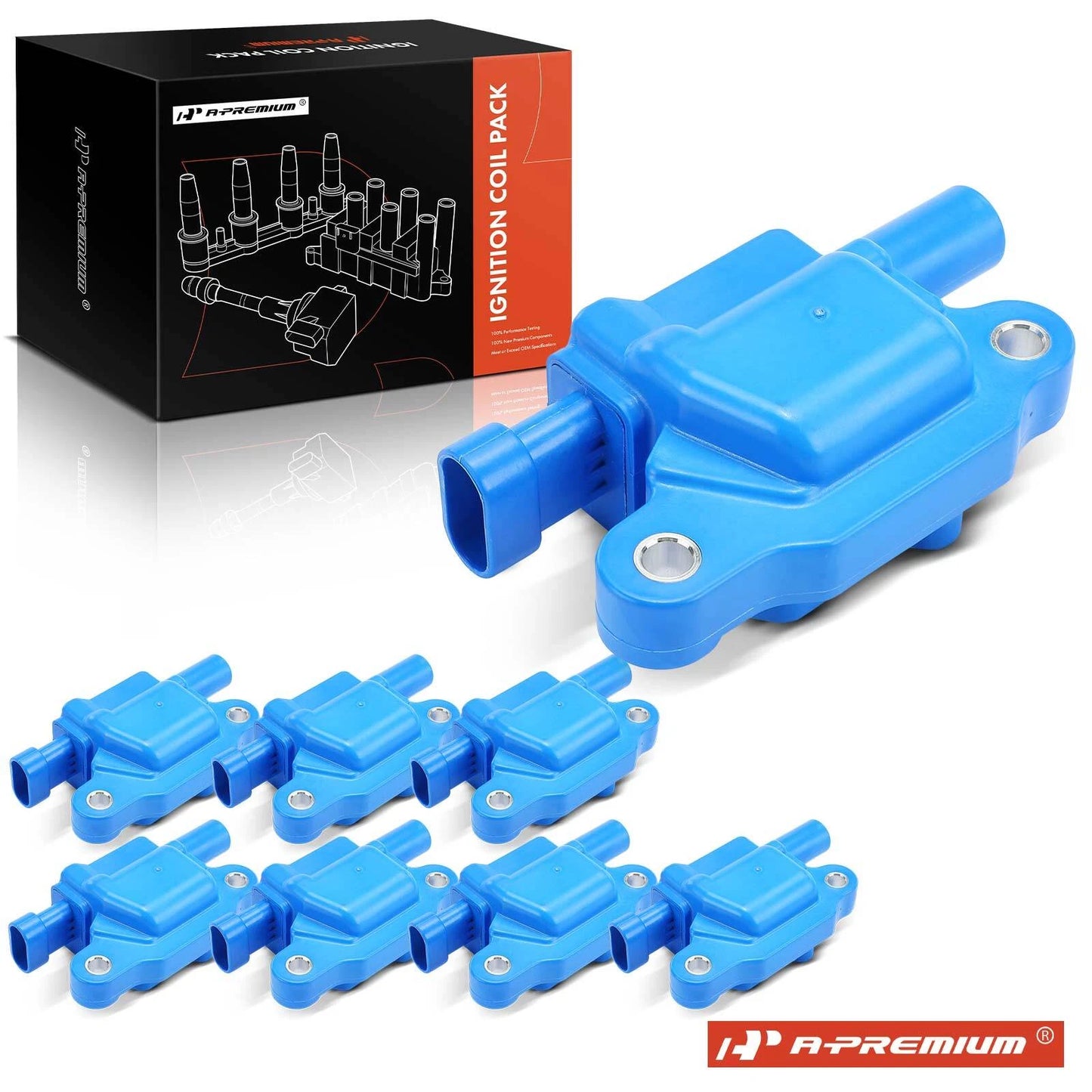 8x Blue Ignition Coil for Chevy Silverado 1500 (2007–2013) Impala (2006–2009)