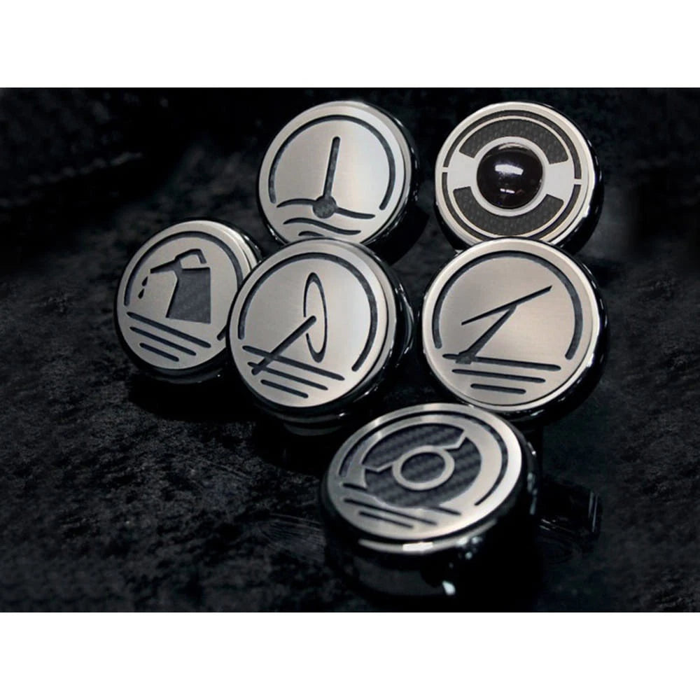 6pc Chrome Aluminum Cap Covers w/Brushed Accent for 05-13 Chevy Corvette Manual