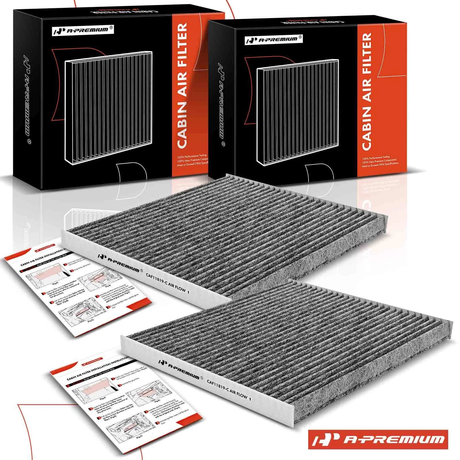 2X Activated Carbon Cabin Air Filter for Hyundai Sonata (2011–2019) & Chevy Equinox (2010–2017)