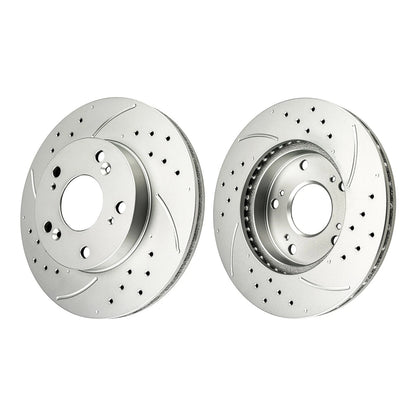 Front Drilled Slotted Rotors Ceramic Pads for 2004–2005 Honda Civic 2.0L