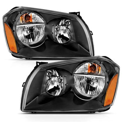 Black Clear Lens Crystal Headlight Set for 2005-2007 Dodge Magnum