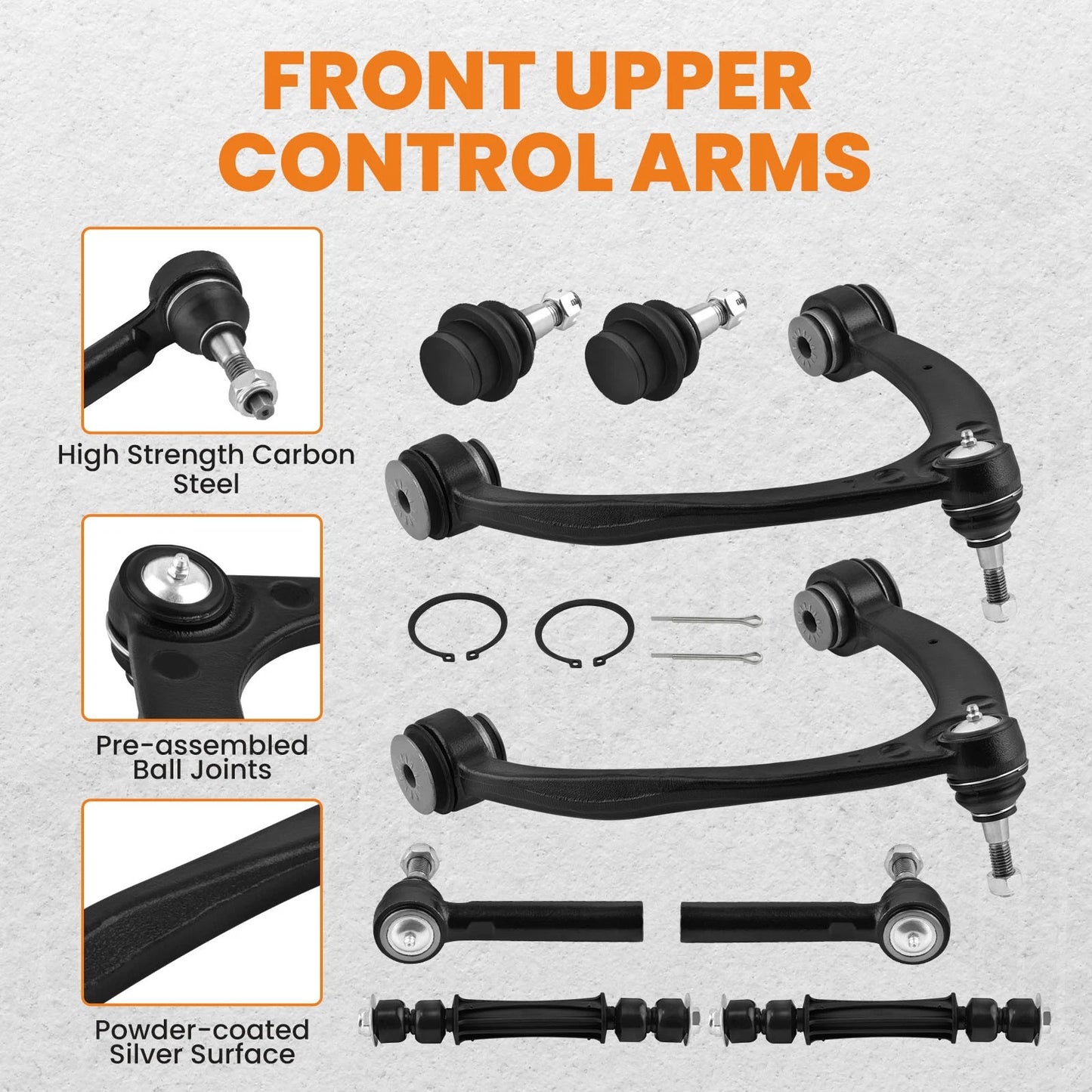 Front Upper Control Arm With Ball Joint Tie Rod for 2007-2013 Silverado Sierra