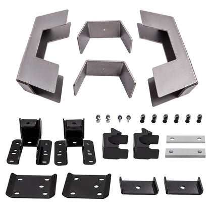 6" Drop Axle Flip Under Bed C Notch Lowering Kit for Silverado Sierra (2007–2018)