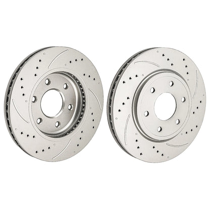 2x Front Drilled Slotted Brake Rotors for Nissan Frontier (2005–2019)