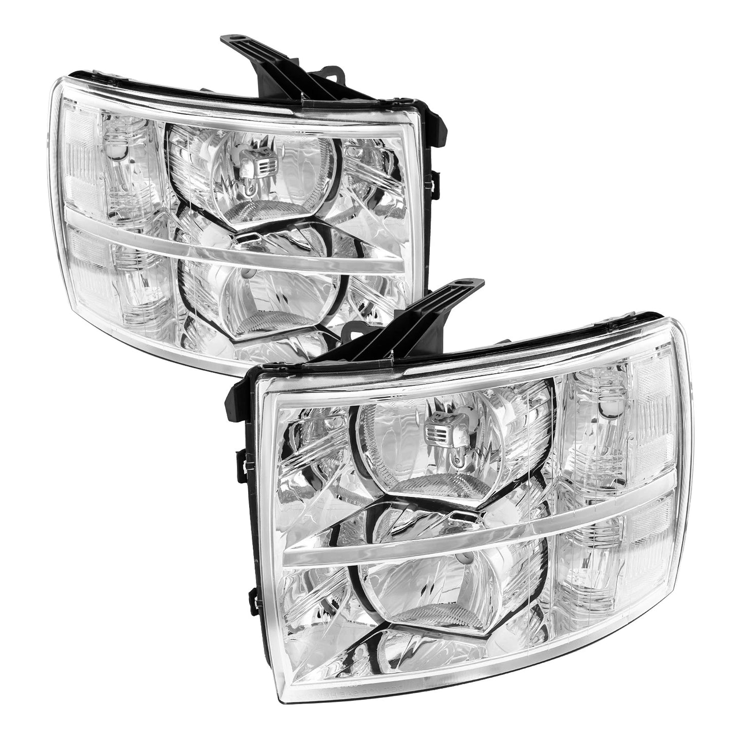 Headlight Assembly for Chevrolet Silverado 2007–2014 (Halogen Chrome)