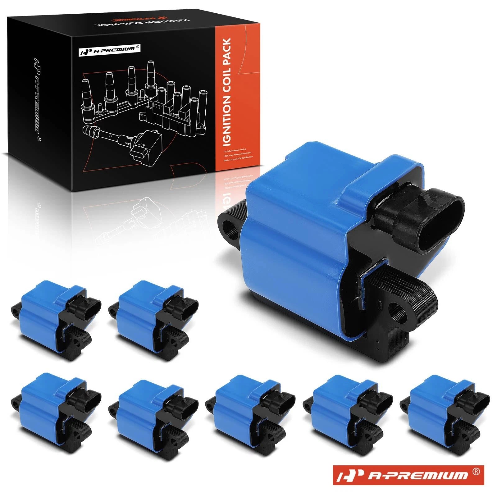 8x Blue Ignition Coil for Silverado 1500/2500 (1999–2006)