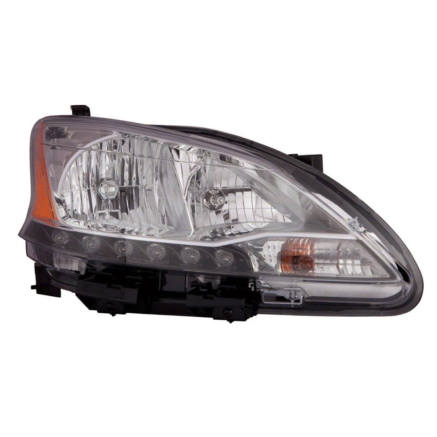 Replacement Passenger Side Halogen Headlight Assembly w/LED Accents