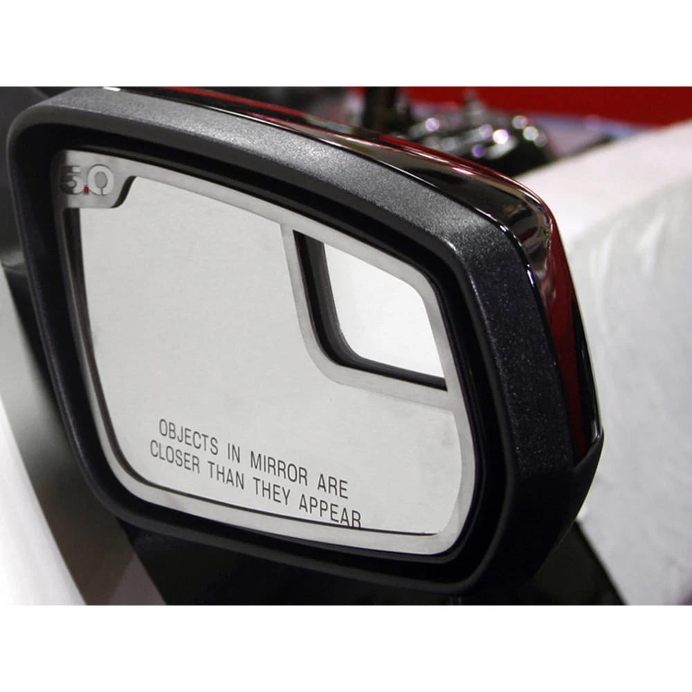 Brushed Stainless Steel Side Mirror Trim with 5.0 for 2011–2013 Ford Mustang GT