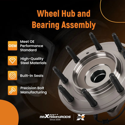 Front Wheel Hub Bearing Assembly Pair for Chevrolet Silverado Sierra HD (2011–2019)