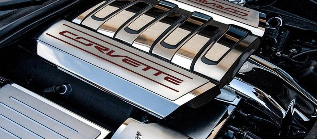 Fuel Rail Covers Garnet Red Vinyl Corvette Inlay for 2014-2019 Corvette