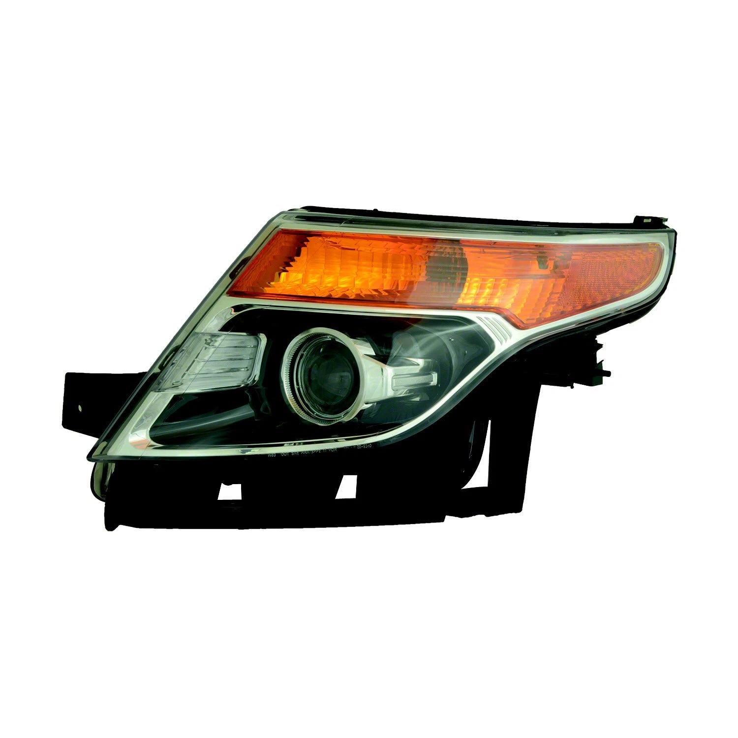 Replacement Driver Halogen Head Light Assembly w/o Adjust w/Smooth Chrome Trim