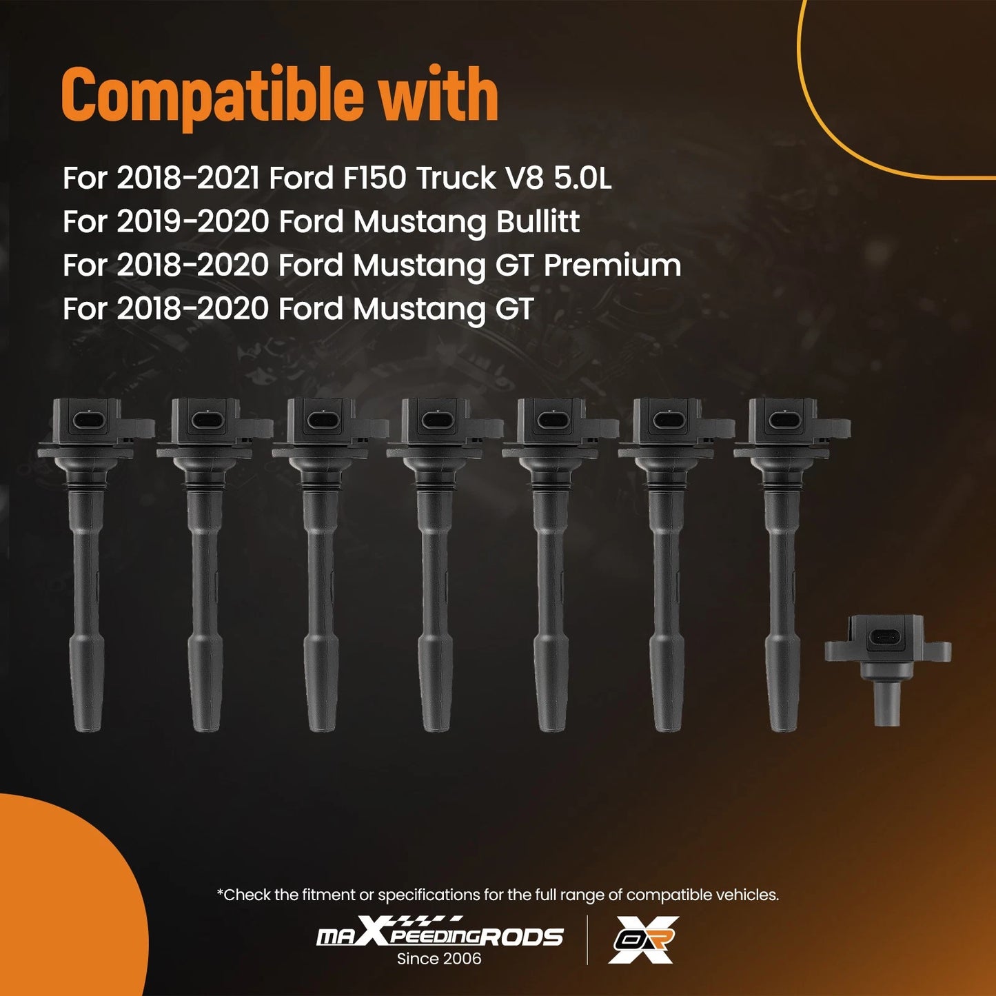 8x Ignition Coils Kit for Ford F-150 Mustang GT 5.0L (2018–2021)