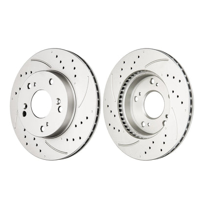 Front Drilled Slotted Brake Rotors and Ceramic Pads for Honda Civic (2015–2015)