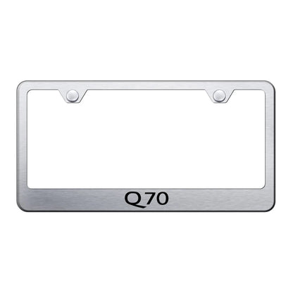 Brushed Laser Etched Wide Bottom License Plate Frame for Infiniti Q70