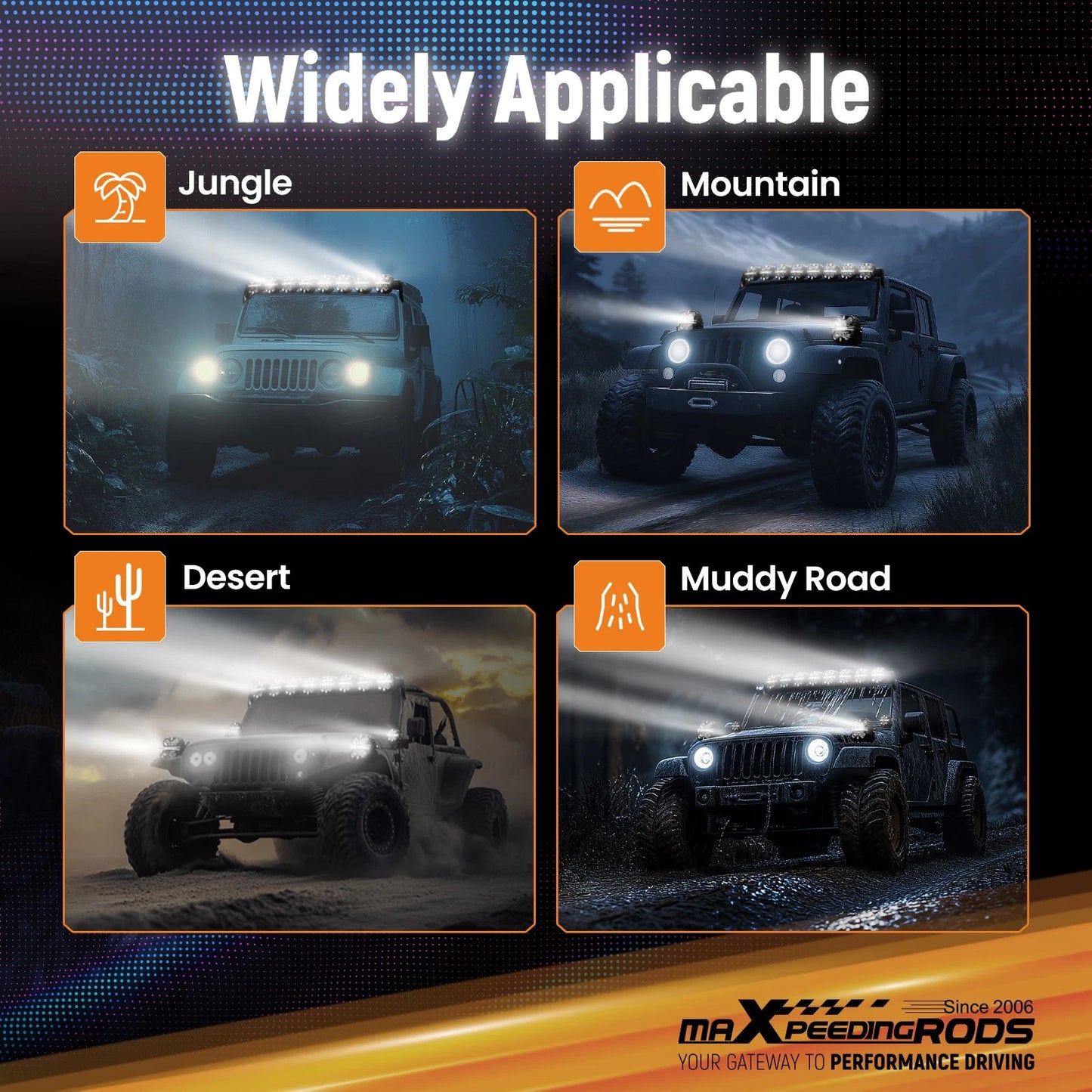 5-Inch Round LED Light Covers for Maxpeedingrods Driving Light Pods (2015–2024)