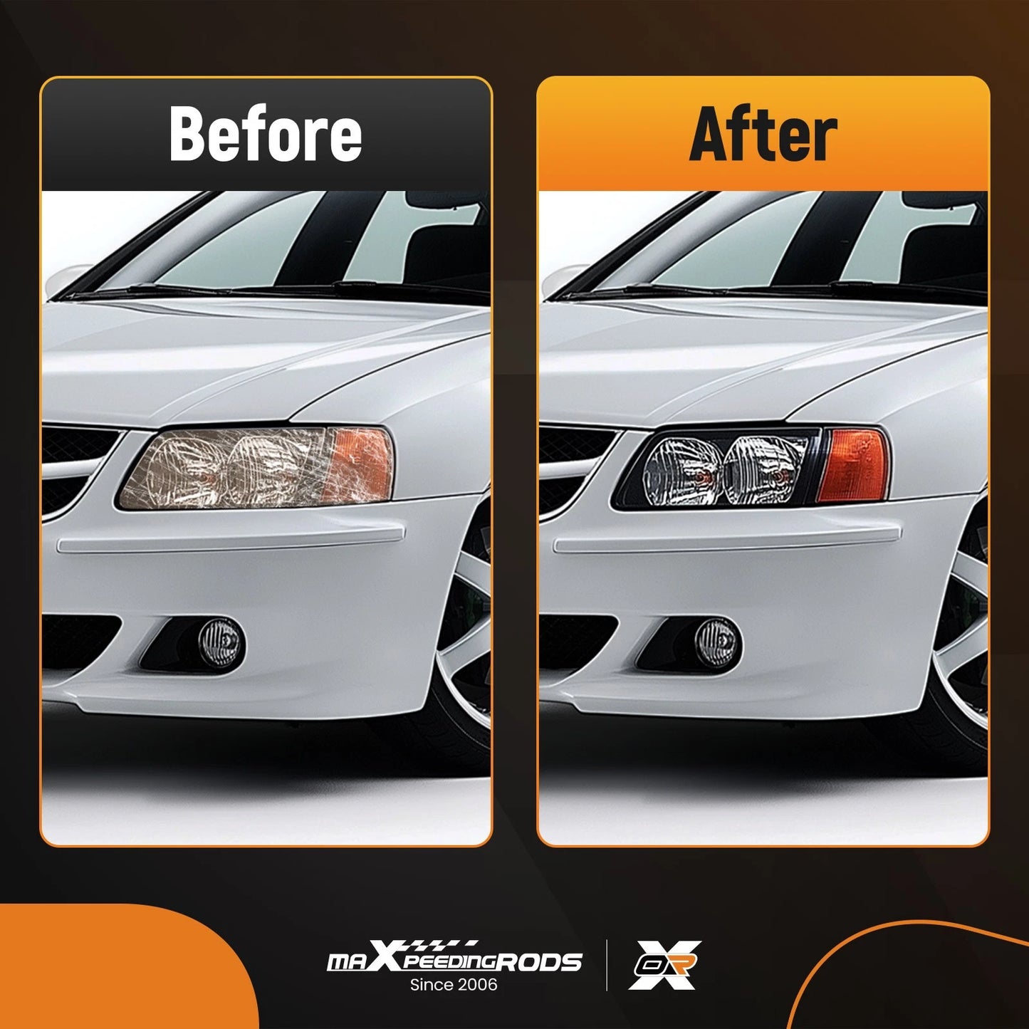 Headlamp Lens Cover Pair for Volvo XC60 (2009–2013) Polycarbonate