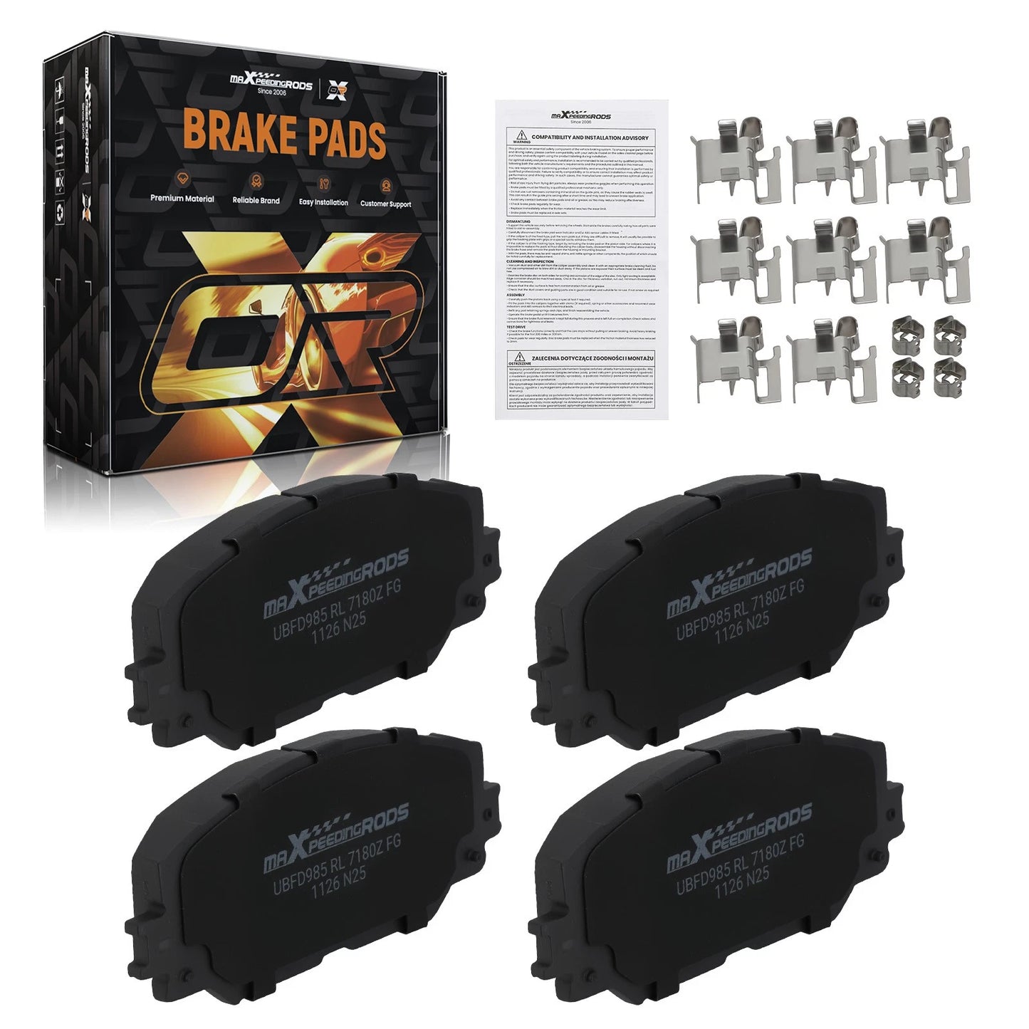 Front Ceramic Brake Pads Kit for Scion xB/xD (2008–2015) & Lexus HS250h (2010–2012)