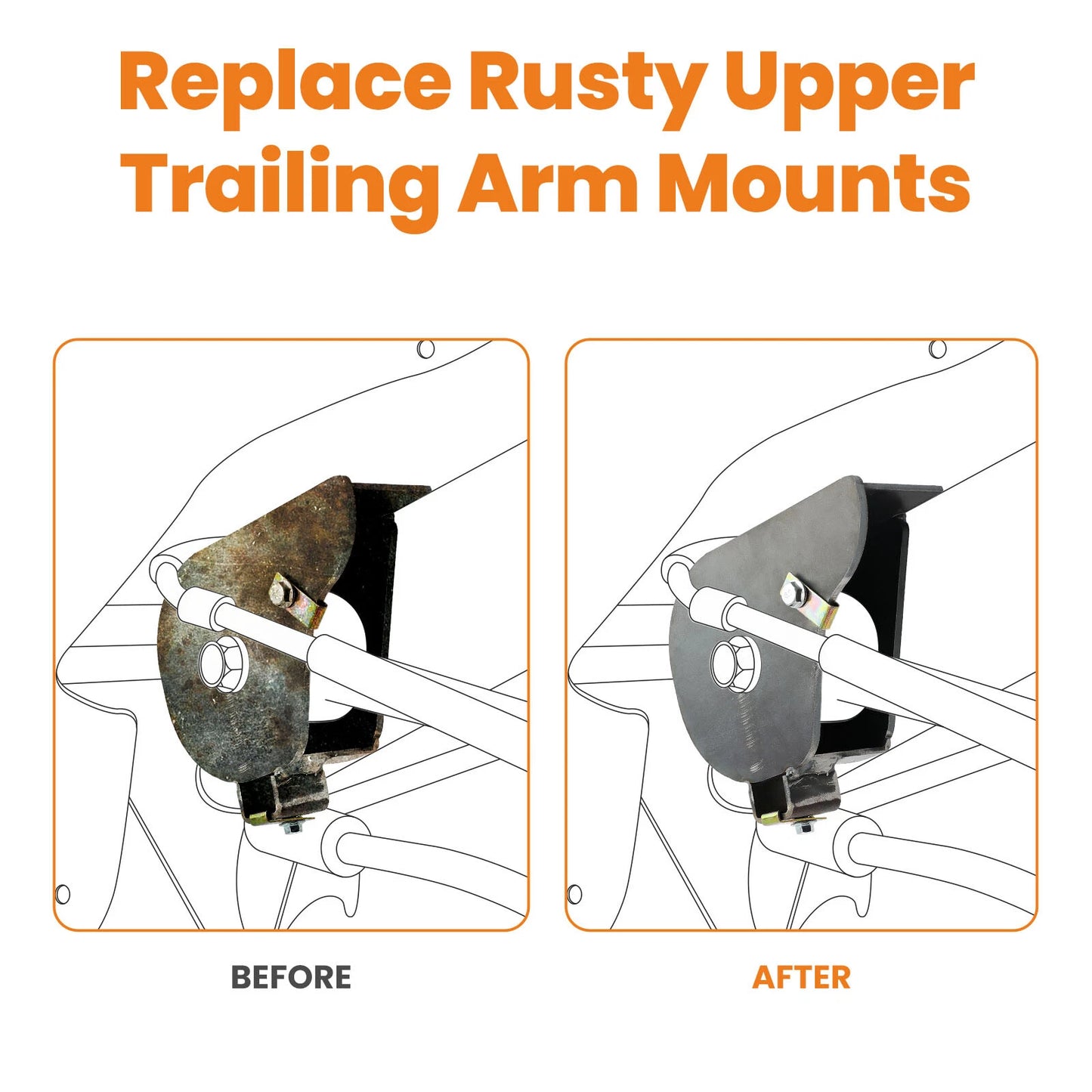 2x Upper Trailing Arm Mount Repair Kit for Chevy Trailblazer GMC Envoy (2002–2009)