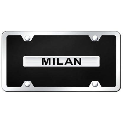 Chrome on Black Acrylic License Plate Kit -Officially Licensed for Mercury Milan