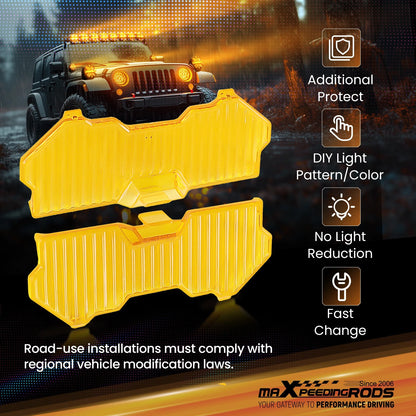 Amber Lens Protector for 5" Round LED Driving Light Pods for Universal (—)
