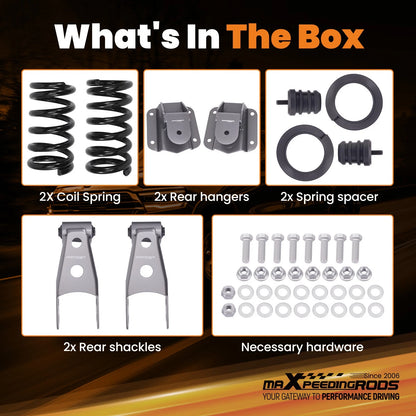 Front 2 in / Rear 4 in Lowering Kit for Dodge Ram 1500 2WD (1994–1999)