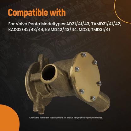 Engine Water Cooling Pump for Volvo Penta AD31X TAMD31P-A (2010–2011)