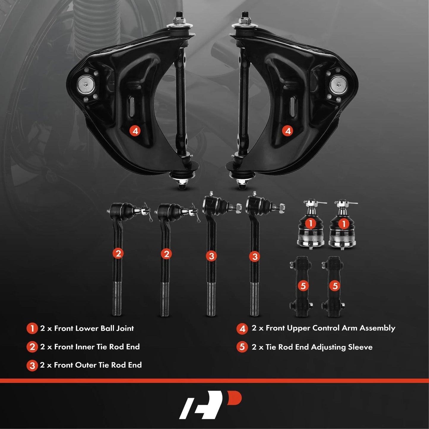 10x Control Arm with Ball Joint Tie Rod End for Chevy Blazer GMC Jimmy (1995–2005)