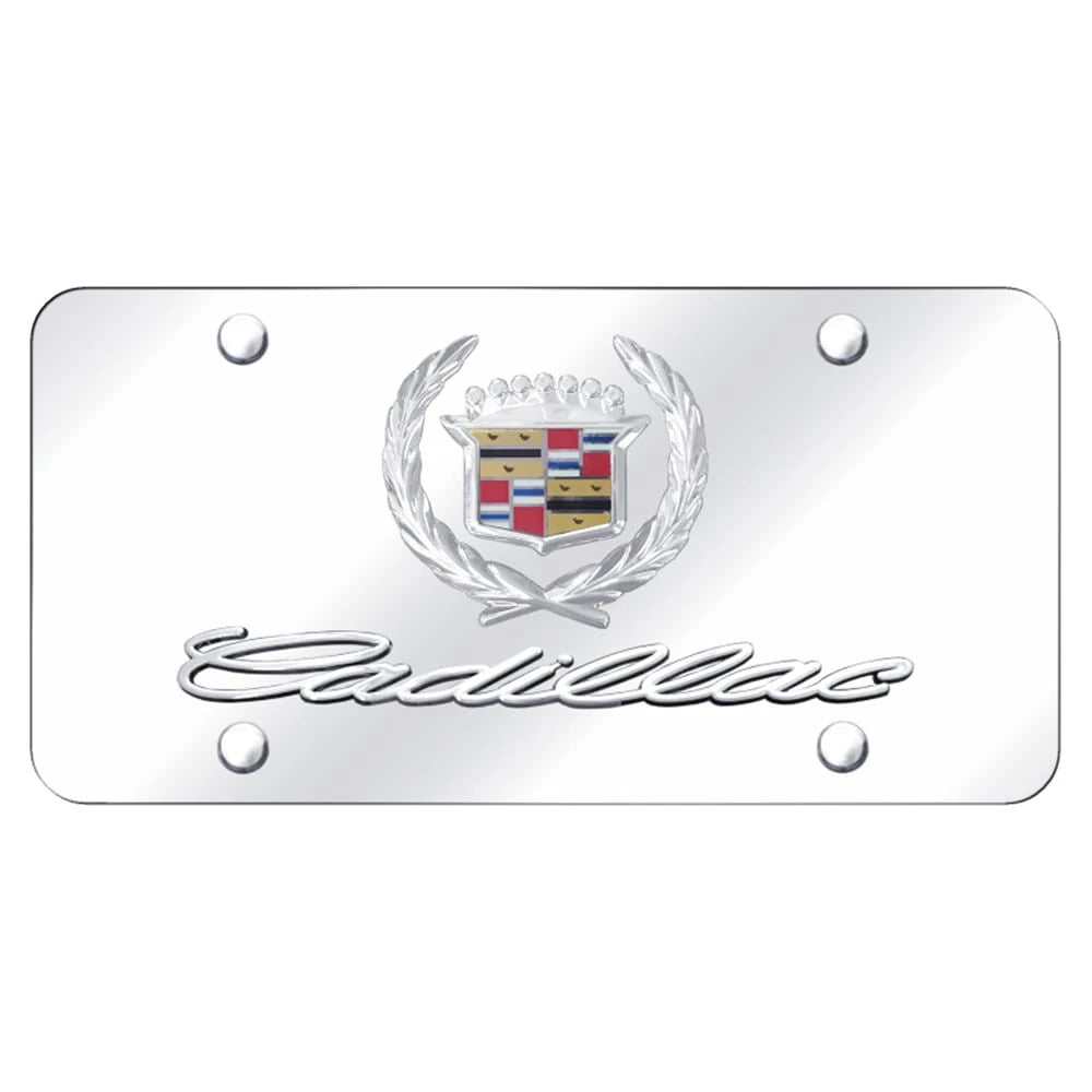 Dual Chrome on Chrome License Plate - Officially Licensed for Cadillac