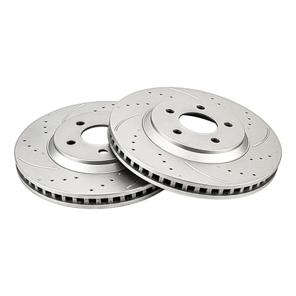 Front Drilled Slotted Brake Rotors for 2012-2014 Ford Mustang V6 3.7L (2012–2014)