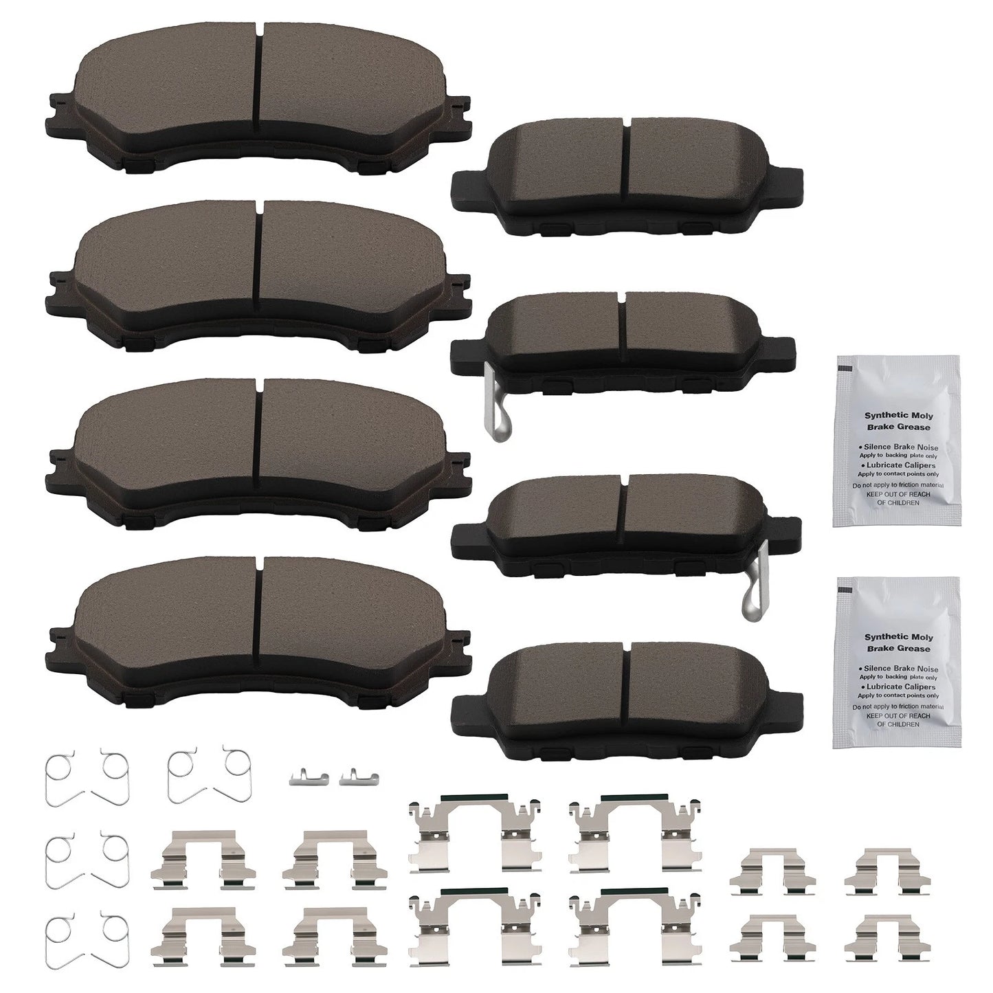 Front and Rear Ceramic Brake Pads for Nissan Qashqai and Rogue Sport (2017-2020)