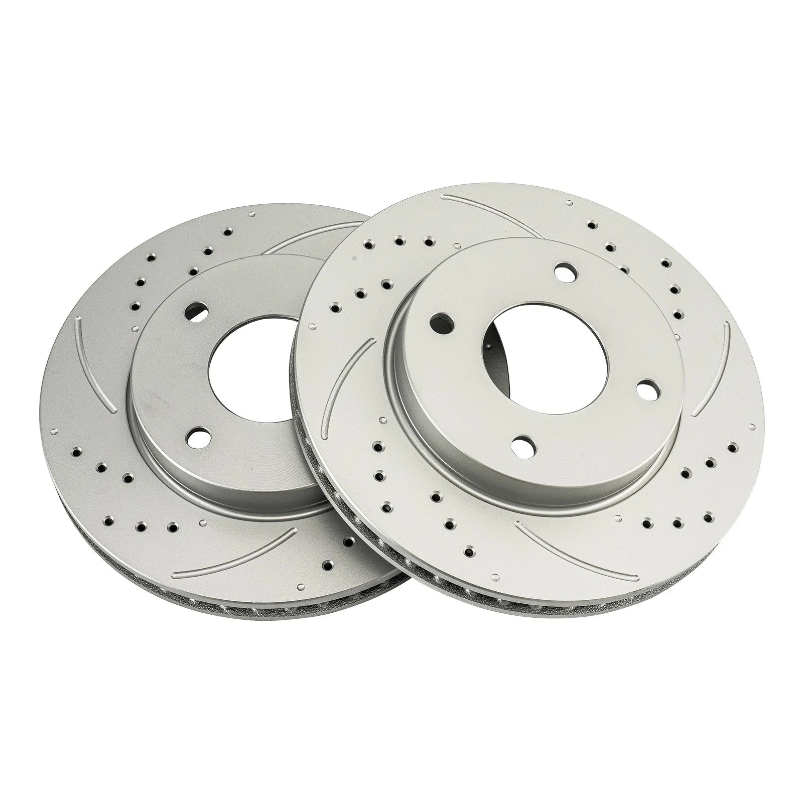 Drilled Slotted Vented Front Brake Rotor Pair for Nissan Versa (2009–2011)