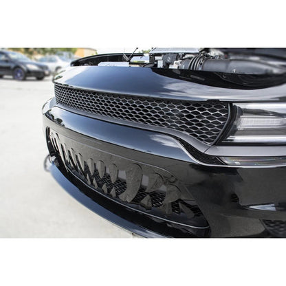 Black Powder Coated Front Sabretooth Grille Overlay for 2015-16 Charger Hellcat