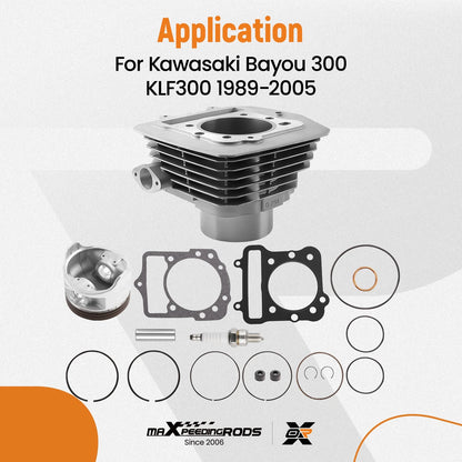 Cylinder Piston Gasket Top End Rebuild Kit for Kawasaki Bayou 300 (1989–2005)