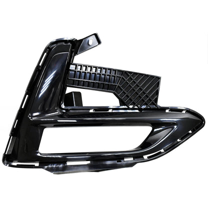 Replacement Black Gloss/Painted ABS Plastic Front Passenger Side Fog Light Bezel