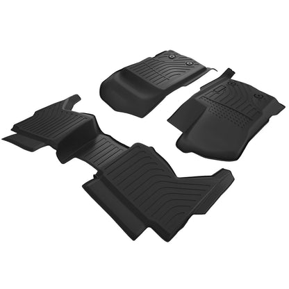 Black TPE Carpet Floor Mats for Ford Ranger SuperCrew Cab (2019–2023)